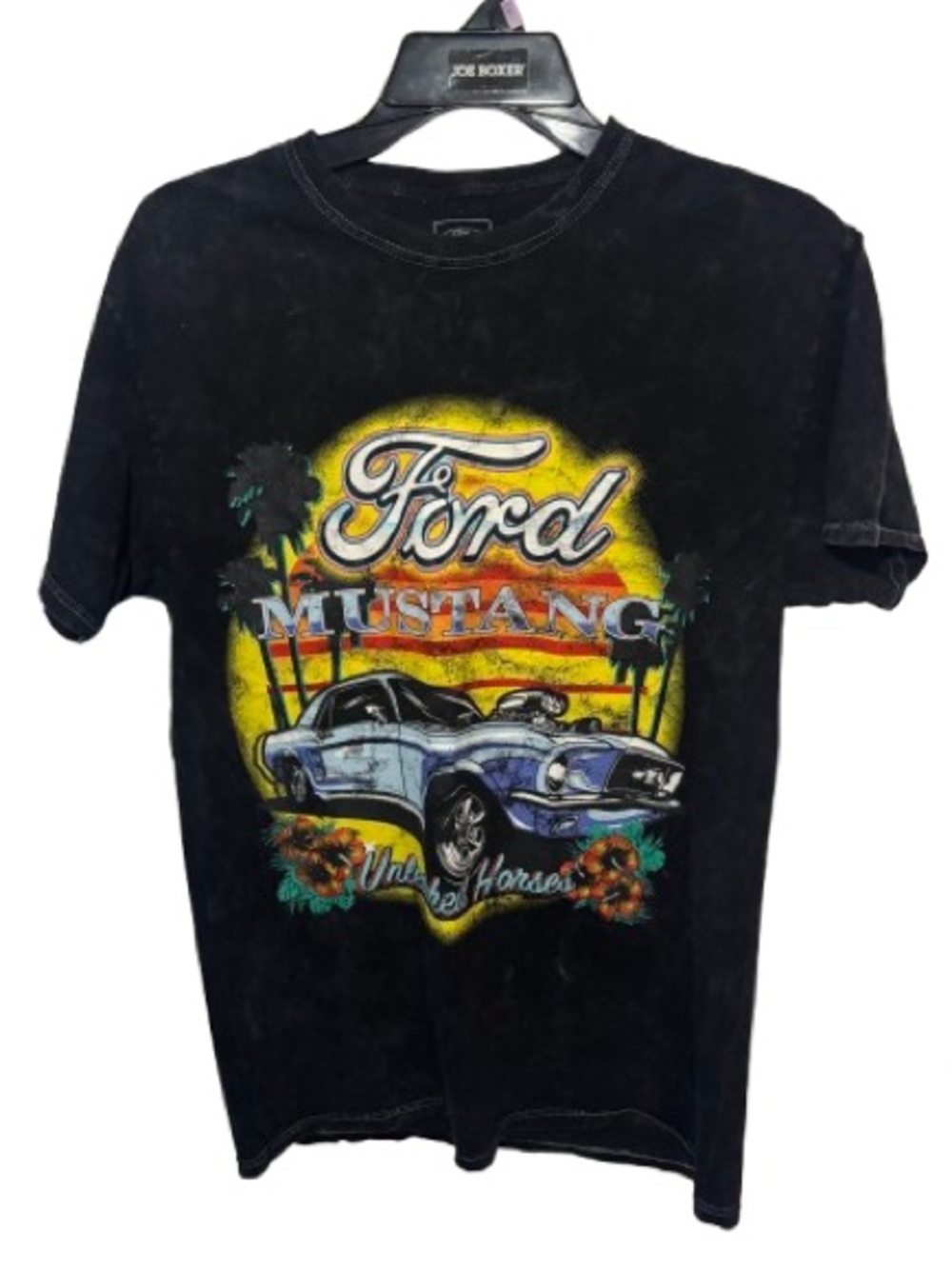 Mens. Ford Mustang Acid Wash T-shirt Small